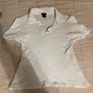 Bleusalt waffle knit thermal polo. White size 3